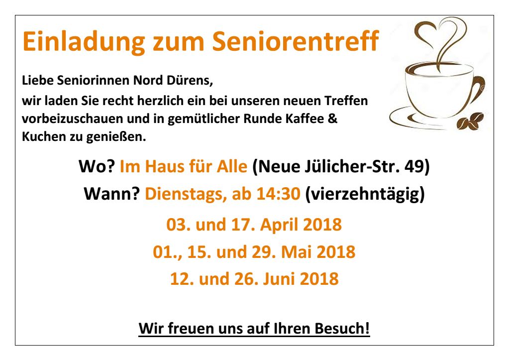 Seniorentreff Apr-Jun 2018